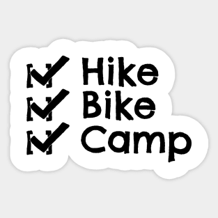 Hike Bike Camp Check Sticker